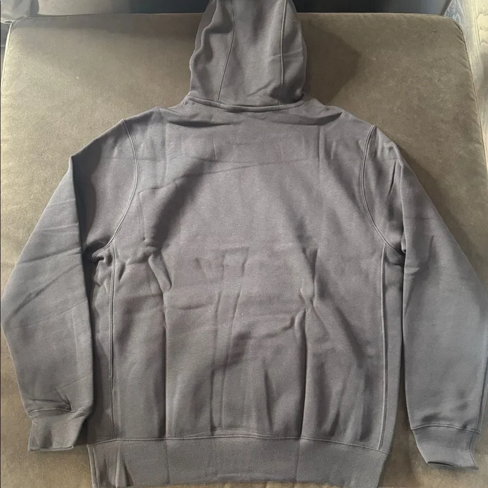 Nike Men’s Dark Gray Hoodie Fleece Lined Kangaroo Pocket Drawstring Hood Size M